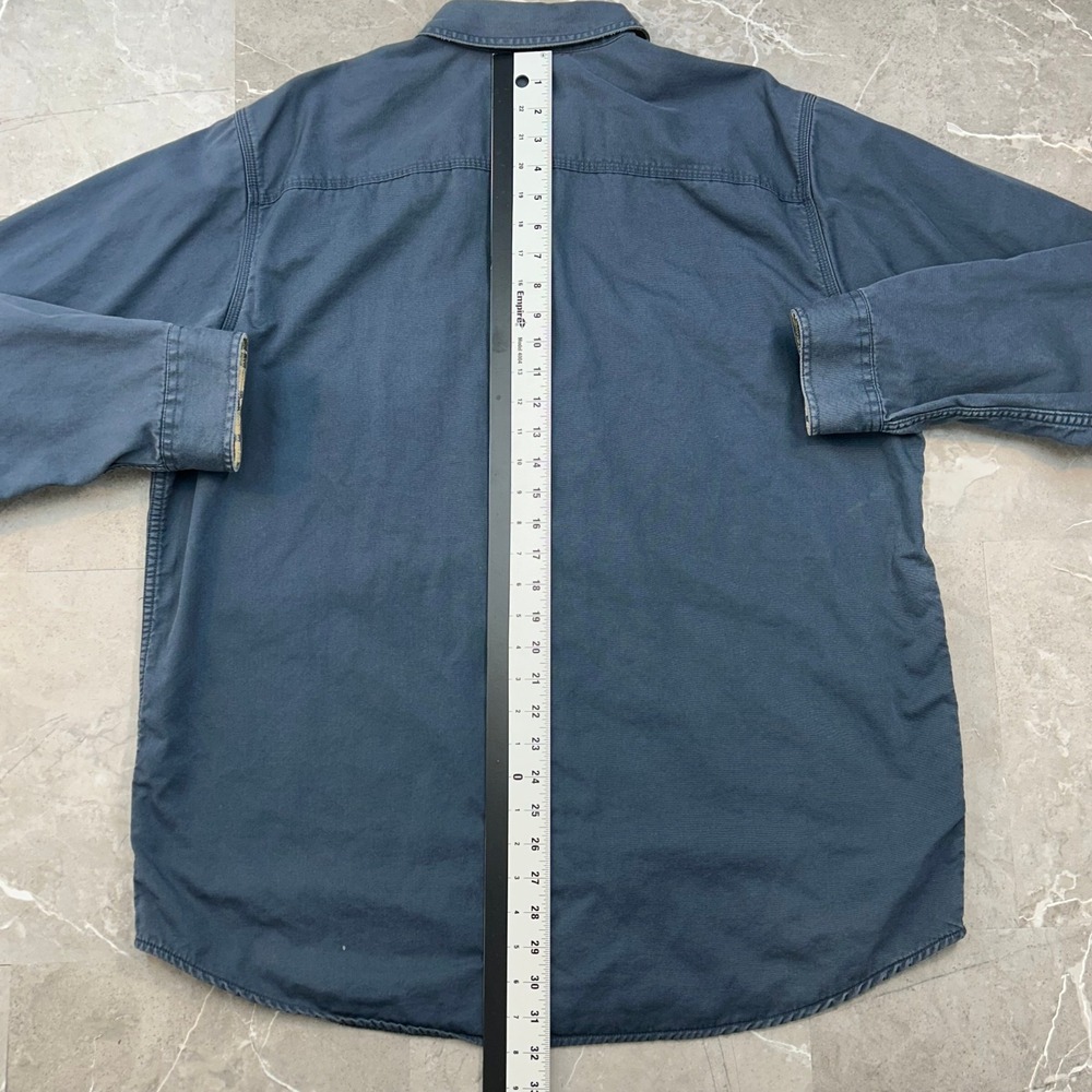 LL Bean Flannel Lined Work Shirt Mens Large Button Up Blue Workwear Outdoor Gorp - Picture 6 of 10